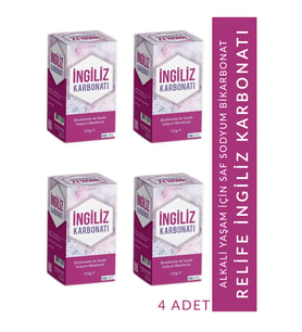 4 Adet Saf İngiliz Karbonatı 125 Gr Sodyum Bikarbonat Alkali Yaşam