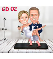 Kişiye Özel Ahşap Biblo - Gelin ve Damat Biblo 2 ( 3D Biblo )
