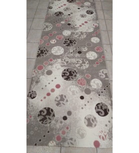 HALI MARKA VİZON PEMBE YUVARLAK DESEN HALI YOLLUK 100X330 CM