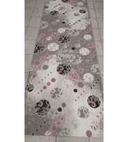 HALI MARKA VİZON PEMBE YUVARLAK DESEN HALI YOLLUK 100X330 CM