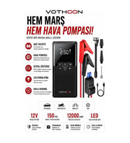 12000 Mah Akıllı Akü Takviye Ve Dijital Hava Pompası Akım Korumalı