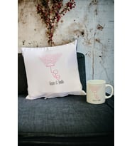 Love Şemsiye Kupa Bardak ve Yastık Set (Beyaz)