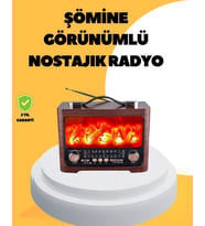 Taşınabilir Şömine Görünümlü Bluetooth Hoparlör – Solar Şarjlı, Alev Işıklı, 7W Ses