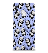 Huawei P 30 Lite Uyumlu Lansman Kılıf Panda Tasarımlı İçi Kadife Lila Kapak (Şeffaf)