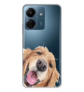 Xiaomi Redmi 13C Uyumlu Sevimli Köpek Tasarımlı Şeffaf Telefon Kılıfı