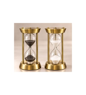 Kişiye Özel Dekoratif Metal Kum Saati 5 Dk 12 x 6.5 cm