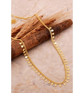 Damla Pullu Altın Kaplama Choker Gümüş Kolye 7976