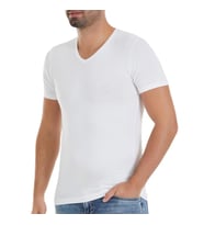 6 Adet Yıldız Erkek Bambu V Yaka T-Shirt Fanila Beyaz 480