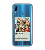 Huawei P20 Lite Uyumlu One Piece Desenli Şeffaf Telefon Kılıfı
