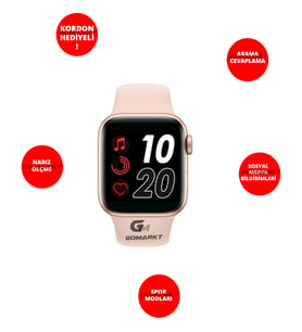 Tüm Xiaomi Cihazlarla Uyumlu Watch 6 Akıllı Saat Kordon Hediyeli (Pembe)