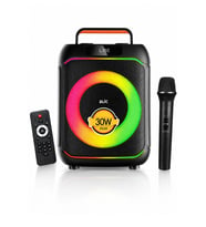 Blic BLS-80 30W Kablosuz Bluetooth Hoparlör 8 İnc LED Işıklı Karaoke Parti Hoparlörü