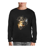 Owls at Night Siyah Çocuk Sweatshirt