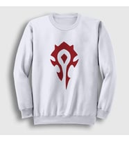 Presmono Unisex Beyaz Horde Logo World Of Warcraft Oyun Sweatshirt 423758tt (Beyaz)