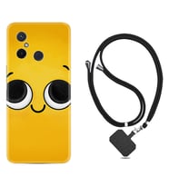 Xiaomi Redmi 12C Kılıf Resimli Boyun Askılı İpli Desenli Silikon Series Yellow 1831