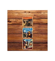 Komik Çığlık Tablosu Üçlü Retro Ahşap Poster