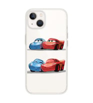 Iphone 14 Uyumlu Mcqueen ve Sally Tasarımlı Şeffaf Telefon Kılıfı