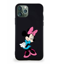 Apple iPhone 11 Pro Soft Premier Kapak Minnie Mouse-F Tasarımlı Silikon Kılıf - Siyah (Şeffaf)