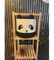 AHS Tasarım Sevimli Panda Temalı Organizer Jüt Doğal Sepet