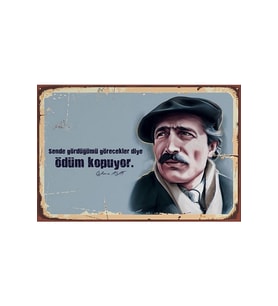Sende Gördüğümü Görecekler Diye Ödüm Kopuyor Retro Ahşap Poster