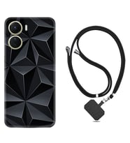 Vivo Y16 Kılıf Silikon Boyun Askılı İpli Desenli Silikon Prizmalar 1782