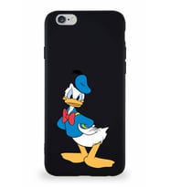 Apple iPhone 6S Soft Premier Kapak Donald Duck-D Tasarımlı Silikon Kılıf - Siyah (Şeffaf)