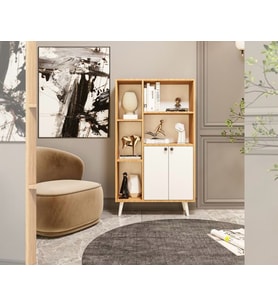 Rosepal Mobilya Milano 2 Kapaklı 7 Bölmeli Kitaplık