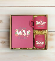BK Gift Kişiye Özel İsimli DTF Anne Temalı Leylak Defter & Kahve Fincanı & Mum Hediye Seti-4, Anneye Hediye, Anneler Günü Hediyesi