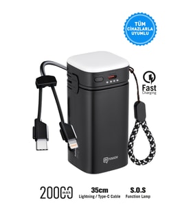 Intouch 20.000 Mah 22,5W PD Hızlı Kablolu Kamp Lambası Outdoor Serisi Powerbank Fast Led Lamba