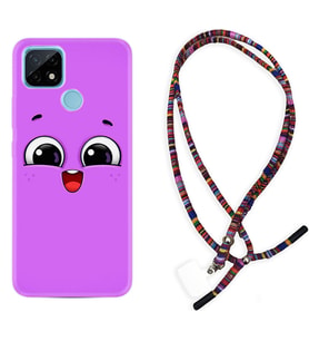 Realme C11 C21 C21Y C25Y C11 2021 Kılıf Boyun Asklı Rasta Silikon Purple Sweety 1717