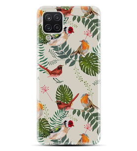 Kılıfland Samsung Galaxy A12 Kılıf Silikon Resimli Kapak Birds Family Stok 304
