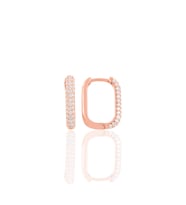 Söğütlü Silver Gümüş rose zirkon taşlı trend küpe.