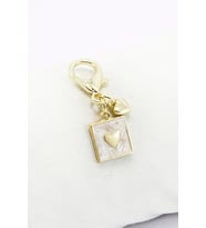 Mineli Metal Kalp Klipsli Cüzdan Süsü Charm Çanta Süsü Anahtarlık