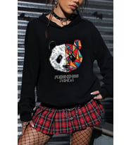 Unisex Panda Baskılı Sweatshirt (Siyah)