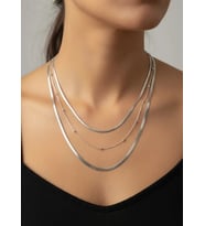 Çelik Silver 3'lü Dorika İtalyan Kolye 3mm - 25-clkk273