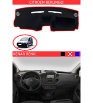 Citroen Berlingo İçin Uygun Torpido Koruma Halısı Siyah Kenar Renk Kırmızı