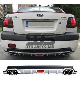 Kia Rio Difüzör Arka Tampon Eki 4 Egzoz Çıkışlı Gri Tip