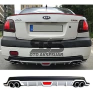 Kia Rio Difüzör Arka Tampon Eki 4 Egzoz Çıkışlı Gri Tip