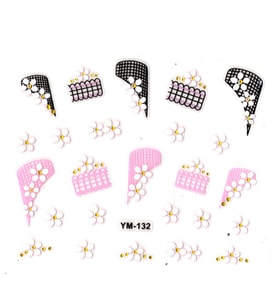 Tırnak Sticker, Tırnak Süsleme, Nail Art (ym-132) - 6X5 cm - Desenli Çiçek