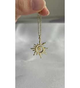 Luxury Tasarım Güneş Kolye 925 Ayar (Gold)