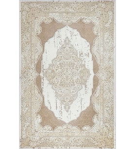 Eliana Home Baskılı, Yıkanabilir Kaymaz Taban Salon Halısı LNA0781 100x150 cm (Kahverengi)