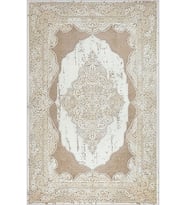 Eliana Home Baskılı, Yıkanabilir Kaymaz Taban Salon Halısı LNA0781 100x150 cm (Kahverengi)