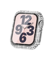 Apple Watch 7 45mm Uyumlu Zore Watch Gard 24 Kenarları Taşlı Sert PC Kasa Ve Ekran Koruyucu (Gümüş)