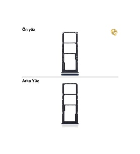 Samsung Galaxy A30S Sim İç Yuvası Çiftli ile Uyumlu Siyah Çiftli sim yuvası ikili sim tepsisi çiftli sim aparatı dual sim çekmecesi