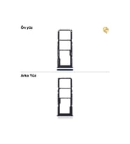 Samsung Galaxy A30S Sim İç Yuvası Çiftli ile Uyumlu Siyah Çiftli sim yuvası ikili sim tepsisi çiftli sim aparatı dual sim çekmecesi