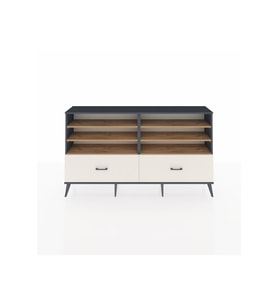 Arges Konsol 6 Raflı 2 Çekmeceli  176x30x99 Antrasit-Çam/Aytaşı