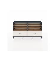 Arges Konsol 6 Raflı 2 Çekmeceli  176x30x99 Antrasit-Çam/Aytaşı