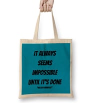 Nelson Mandela Quotes Art Gift - Vintage Retro Style Bez Çanta Uzun Saplı