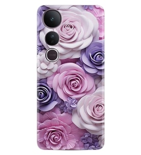 Vivo V50 Lite Kılıf Boutique Baskılı Resimli Mor Güller Pcode -029