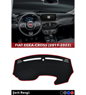 Fıat Egea-Cross Tablet Ekran (2019-2022) 3d Torpido Panel Koruyucu Kılıf - Kırmızı Şerit