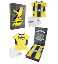 Fenerbahçe Orijinal Lisanslı 24/25 Çubuklu Mini Forma Set Hediyelik Ahşap Kutulu (Lacivert-Sarı)